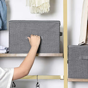 Foldable Fabric Storage Baskets Set of 3 with Handles for Shelves and Wardrobes by Songmics
