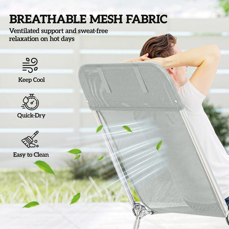 Foldable Sun Loungers Set of 2 with Adjustable Backrest for Garden or Patio Relaxation