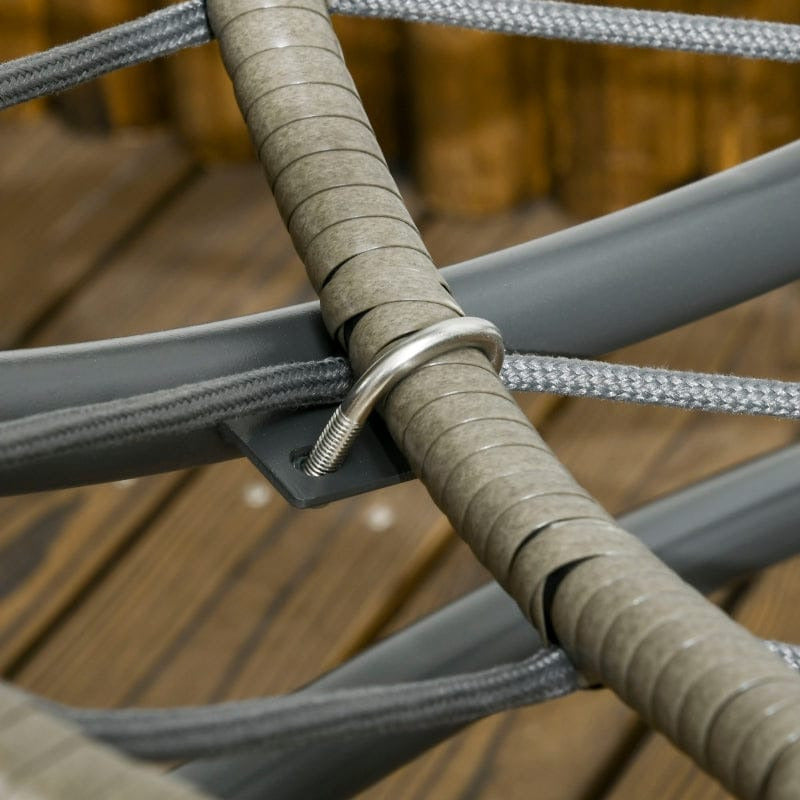 Foldable Rattan Egg Chair - Indoor/Outdoor - Grey/Black