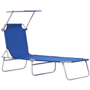 Folding Sun Lounger With Canopy Outsunny