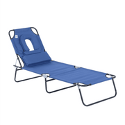 Folding Sun Lounger With Face Hole Outsunny