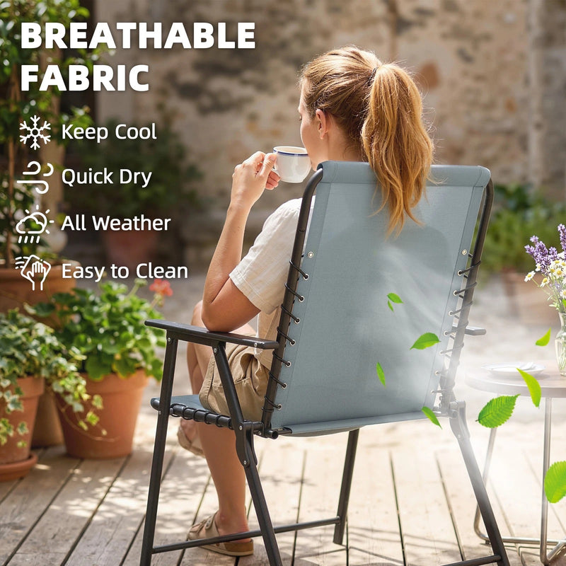 Folding Garden Chairs Set of 2 for Relaxed Outdoor Seating Easy Storage Outsunny