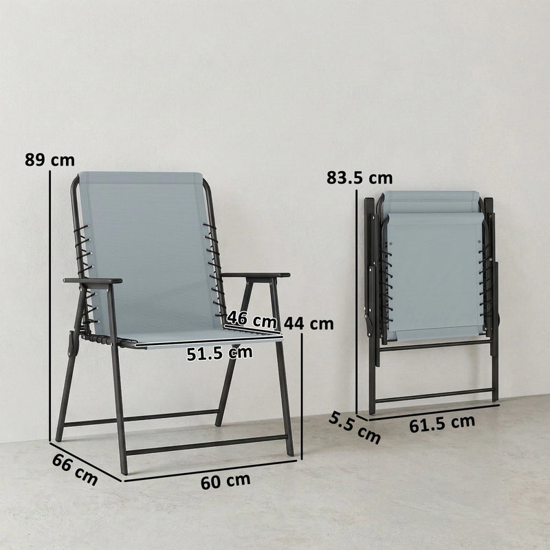 Folding Garden Chairs Set of 2 for Relaxed Outdoor Seating Easy Storage Outsunny