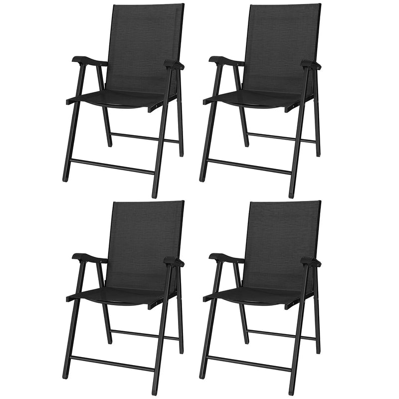 Folding Garden Chairs Set of 4 for Comfortable Outdoor Seating With Breathable Mesh - Supports Up To 120kg Outsunny