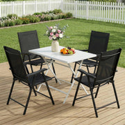 Folding Garden Chairs Set of 4 for Comfortable Outdoor Seating With Breathable Mesh - Supports Up To 120kg Outsunny