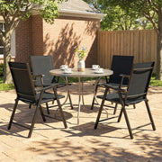 Folding Garden Chairs Set of 4 for Comfortable Outdoor Seating With Breathable Mesh - Supports Up To 120kg Outsunny