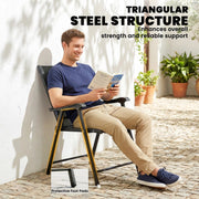 Folding Garden Chairs Set of 4 for Comfortable Outdoor Seating With Breathable Mesh - Supports Up To 120kg Outsunny