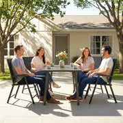 Folding Garden Chairs Set of 4 for Comfortable Outdoor Seating With Breathable Mesh - Supports Up To 120kg Outsunny