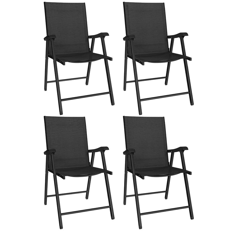 Folding Garden Chairs Set of 4 for Comfortable Outdoor Seating With Breathable Mesh - Supports Up To 120kg Outsunny