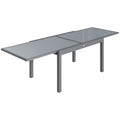 Extendable Garden Dining Table for 6 to 10 People with Easy Clean Glass Top Grey Outsunny