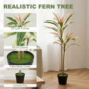Artificial Cordyline Tree for Easy Year Round Indoor Greenery Yellow Homcom
