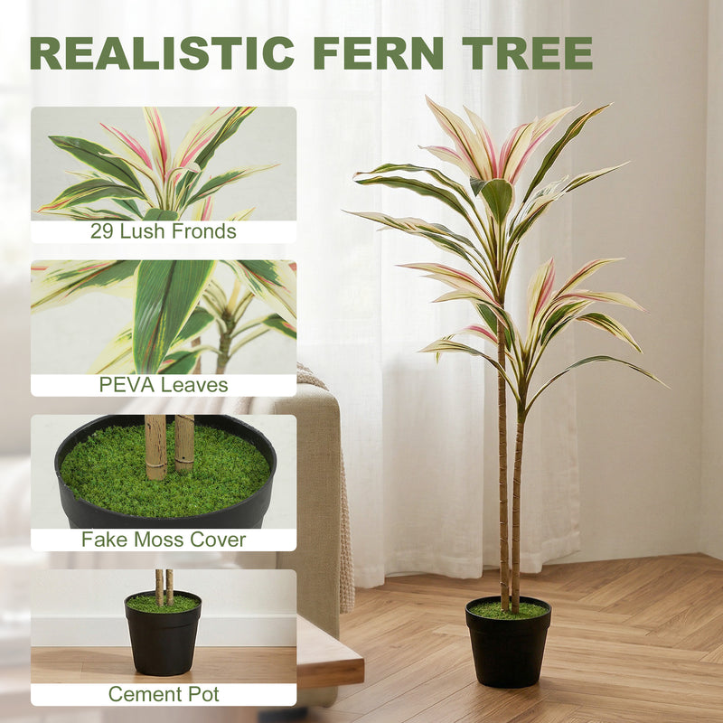 Artificial Cordyline Tree for Easy Year Round Indoor Greenery Yellow Homcom