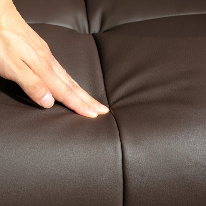 Brown Faux Leather Massage Recliner Chair with Storage Ottoman Footstool by HOMCOM