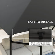 Grey 3m x 3m Gazebo Canopy Replacement Cover Water Resistant with UPF30+ by Outsunny