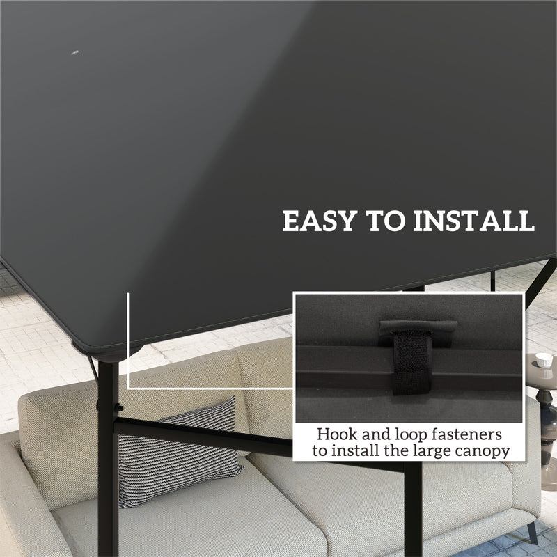 Grey 3m x 3m Gazebo Canopy Replacement Cover Water Resistant with UPF30+ by Outsunny