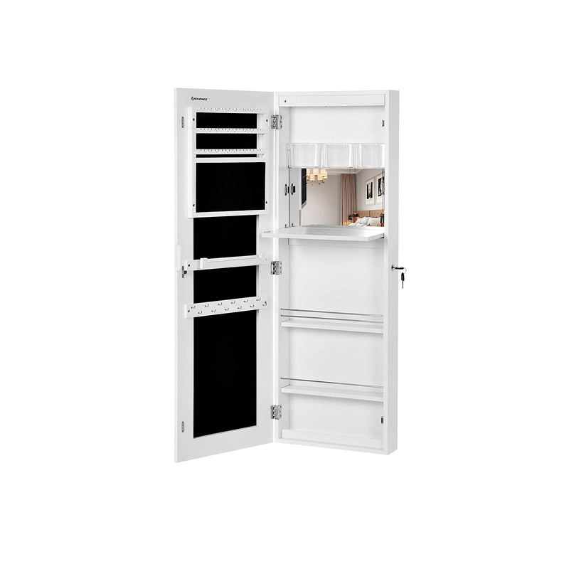 Wall Mounted Frameless Jewellery Cabinet with Mirror and Organiser Storage by Songmics