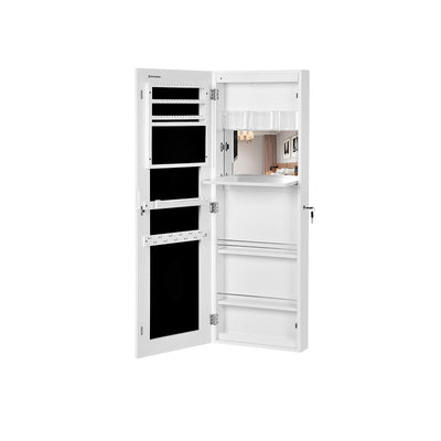 Wall Mounted Frameless Jewellery Cabinet with Mirror and Organiser Storage by Songmics
