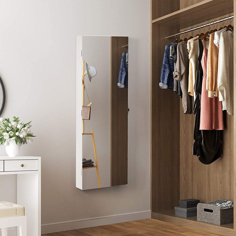 Wall Mounted Frameless Jewellery Cabinet with Mirror and Organiser Storage by Songmics