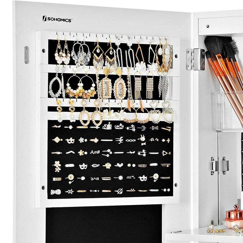 Wall Mounted Frameless Jewellery Cabinet with Mirror and Organiser Storage by Songmics