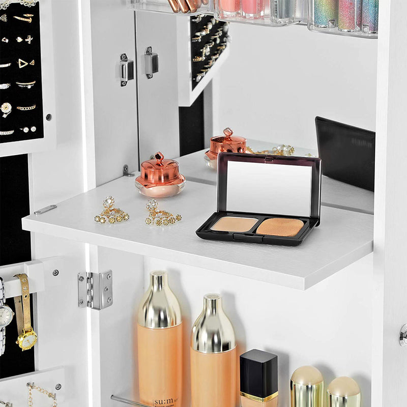 Wall Mounted Frameless Jewellery Cabinet with Mirror and Organiser Storage by Songmics