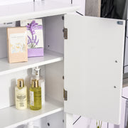 Wall Mounted Storage Cabinet with Adjustable Shelf for Bathroom or Kitchen White AOSOM