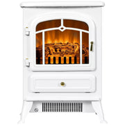 Image of a White Vintage Free Standing Electric Fireplace