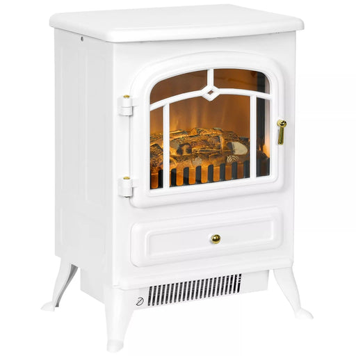 Image of a White Vintage Free Standing Electric Fireplace