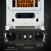 Image of a White Vintage Free Standing Electric Fireplace