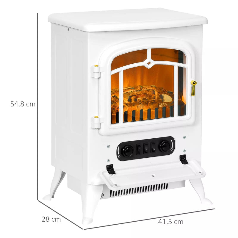 Image of a White Vintage Free Standing Electric Fireplace