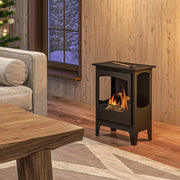 Image of a Black Free Standing Ethanol Fireplace