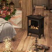 Image of a Black Free Standing Ethanol Fireplace