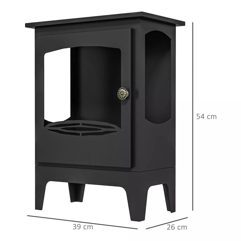 Image of a Black Free Standing Ethanol Fireplace