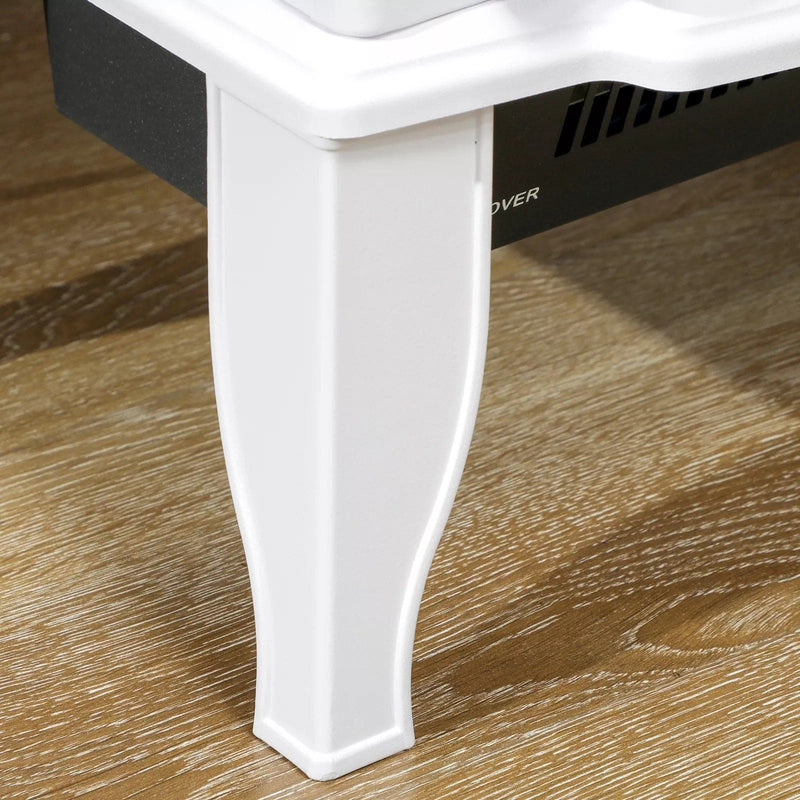 Image of a Free Standing White Electric Fire With Realistic Flame Effect