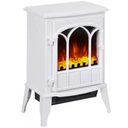Image of a Free Standing White Electric Fire With Realistic Flame Effect