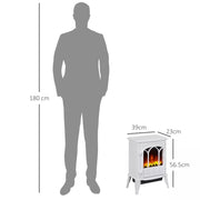 Image of a Free Standing White Electric Fire With Realistic Flame Effect