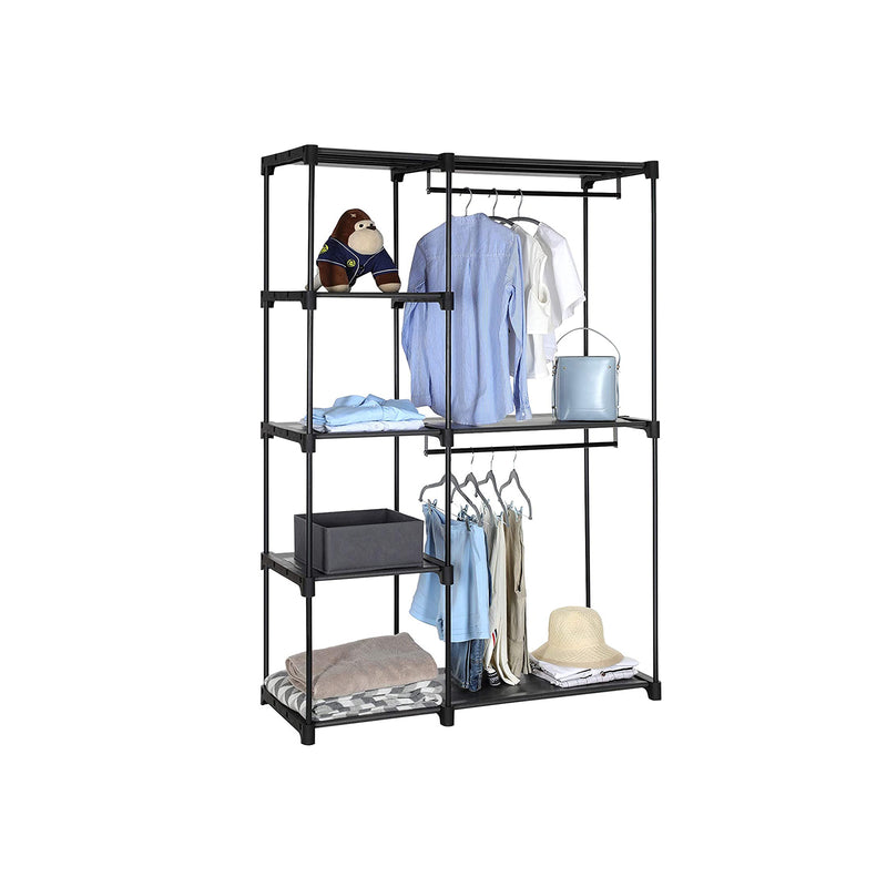 Freestanding Clothes Storage Rack with Shelves for Bedroom and Hallway by Songmics