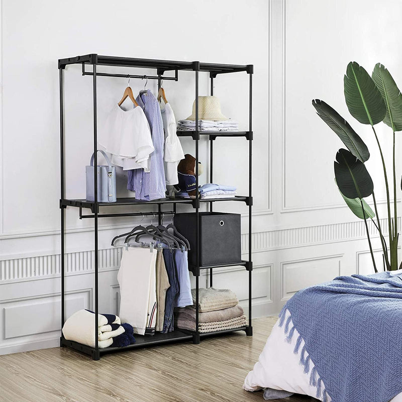 Freestanding Clothes Storage Rack with Shelves for Bedroom and Hallway by Songmics
