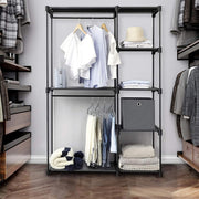 Freestanding Clothes Storage Rack with Shelves for Bedroom and Hallway by Songmics