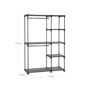 Freestanding Clothes Storage Rack with Shelves for Bedroom and Hallway by Songmics
