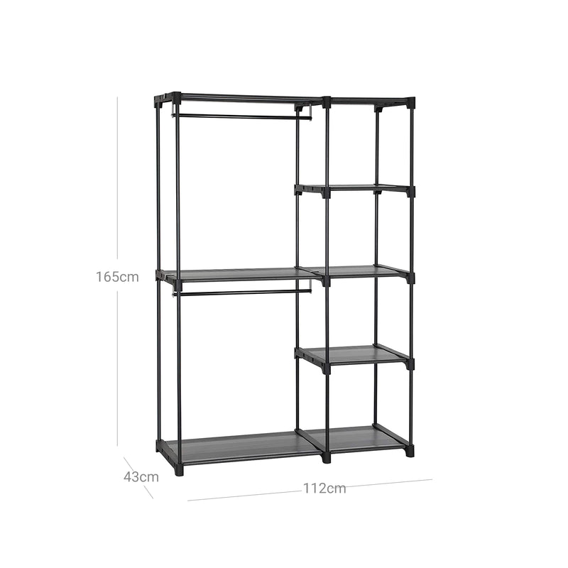 Freestanding Clothes Storage Rack with Shelves for Bedroom and Hallway by Songmics
