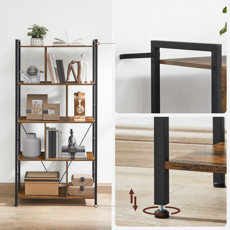 Image of a Freestanding 5 Tier Industrial Bookcase by Vasagle