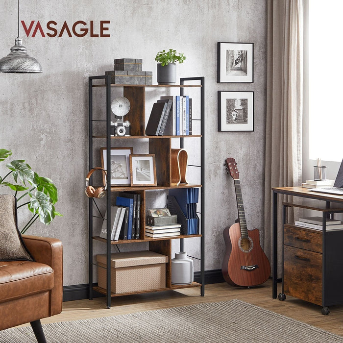 Image of a Freestanding 5 Tier Industrial Bookcase by Vasagle