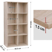 Freestanding 8 Cube Bookcase Oak by Vasagle