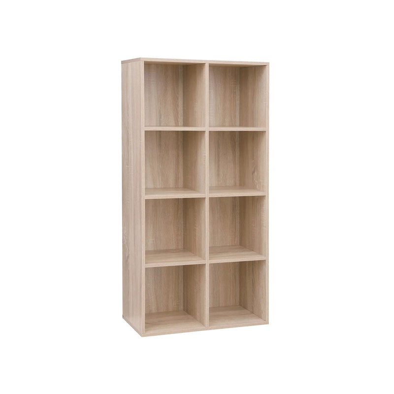 Freestanding 8 Cube Bookcase Oak by Vasagle