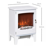 Image of a Freestanding White Electric Fire With Realistic Flame Effect 