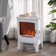 Image of a Freestanding White Electric Fire With Realistic Flame Effect 