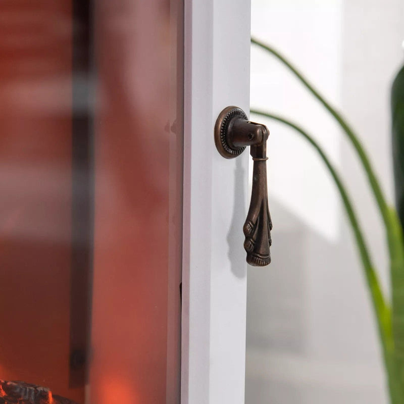 Image of a Freestanding White Electric Fire With Realistic Flame Effect 