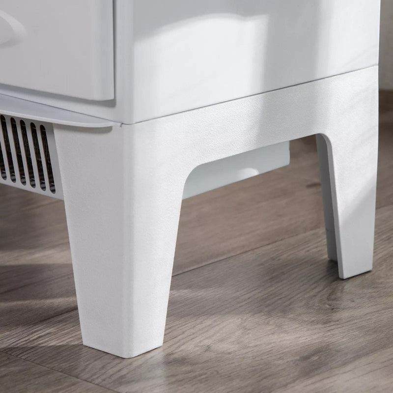 Image of a Freestanding White Electric Fire With Realistic Flame Effect 