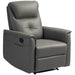 Light Grey Microfibre Manual Recliner Armchair with Padded Cushion And Leg Rest by HOMCOM