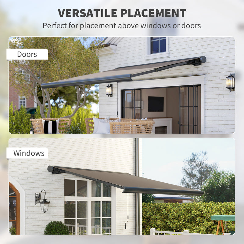Light Grey 3 x 2.5 m Electric Retractable Awning with Remote UV50+ Sun Shade Canopy by Outsunny